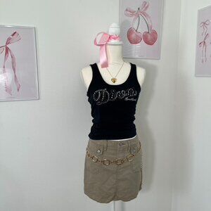Vintage Y2K Southpole Diva Studded Black Tank Top Cami‎ Womens Size Medium